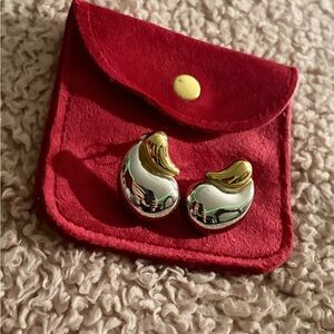 Gold and Silver Teardrop Women's Earrings